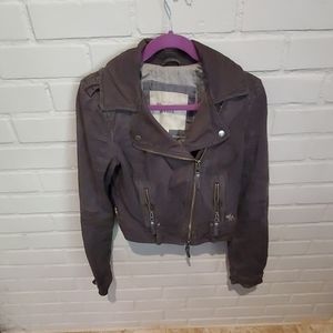 Abercrombie &Fitch Black Denim Moto Jacket Small